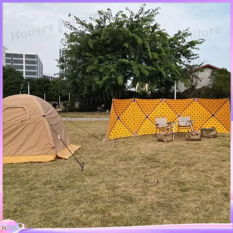 Outdoor Camping Windshield Screen Arabic Style Pattern Desert Yard Fence Privacy Shielding Wall Portable Sunshade Tent
