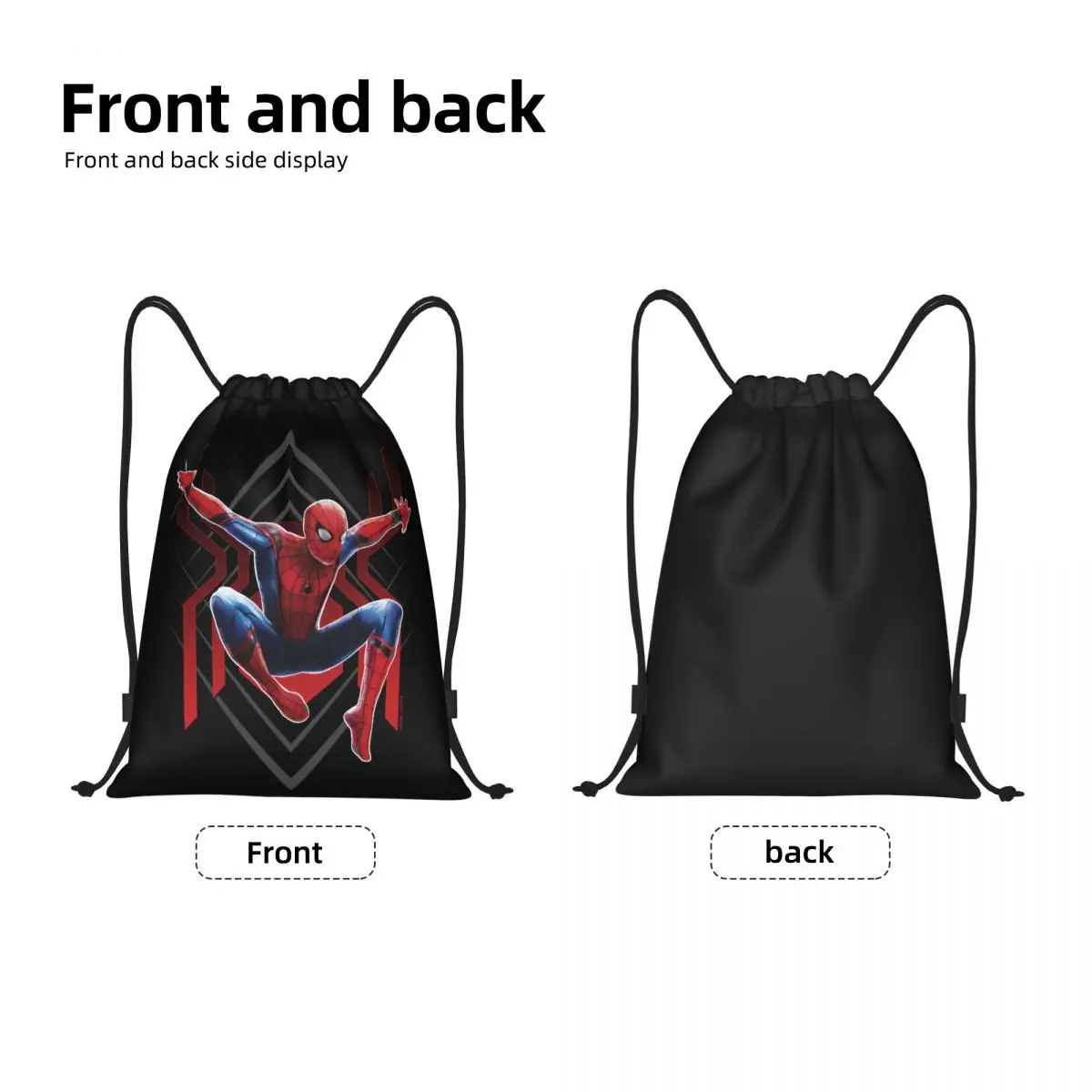 Mochila com cordão para homens e mulheres, Custom Spiderman, Spider Jump Bags, Lightweight Gym Sports Sackpack para treinamento