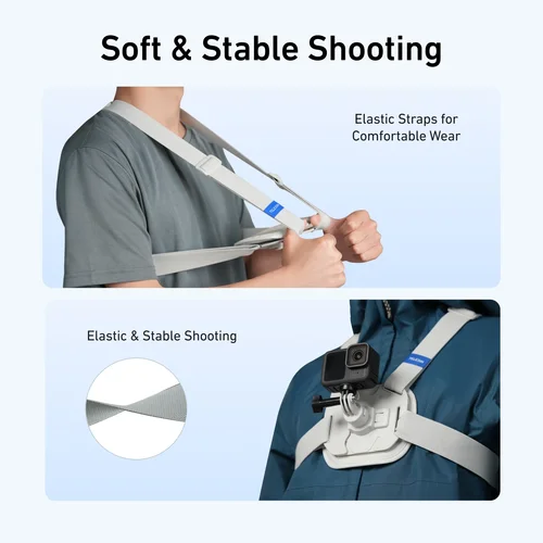 Imagen 2 del producto TELESIN chaleco de liberación rápida soporte de pecho para Gopro Hero 13 12 11 10 9 8 DJI OSMO Action 5 Pro 4 3 Insta360 X5 X4 ACE Pro accesorio