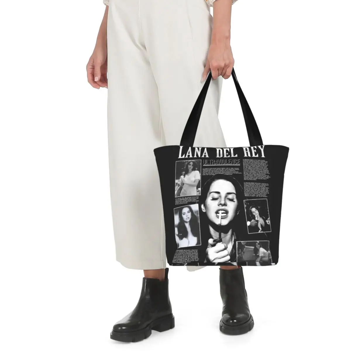 Lana Del Ray Singer Handbags Stuff Ulzzang For Unisex Ultraviolence Top Handle Bags With Zipper