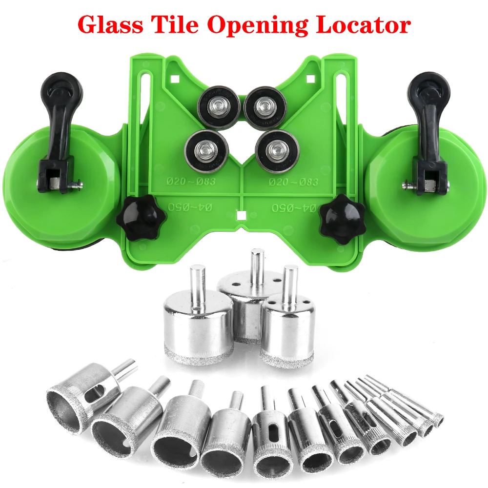 Glass Tile Opening Locator Guide Hole Locator Hole Centering Positioning 4-83mm Punch Drill Guide Drills Double Suction Cup