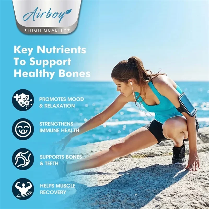 Calcium Magnesium Zinc Gummies - Stress & Anxiety Relief Support Strong Bones Joint and Heart Health