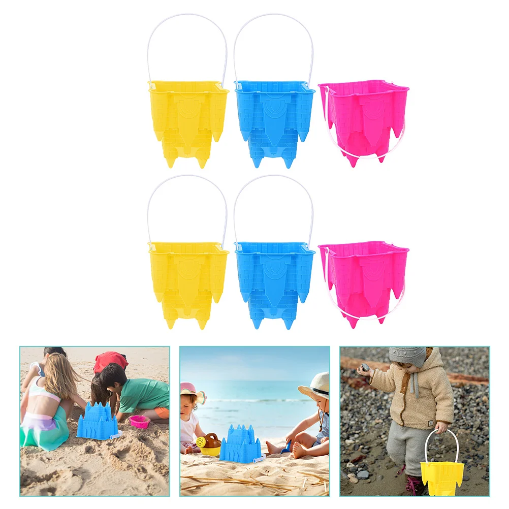 

6Pcs Outdoor Beach Bucket Plastic Garden Tool Container for Sand Play Water Activities Strong Premium Material Use