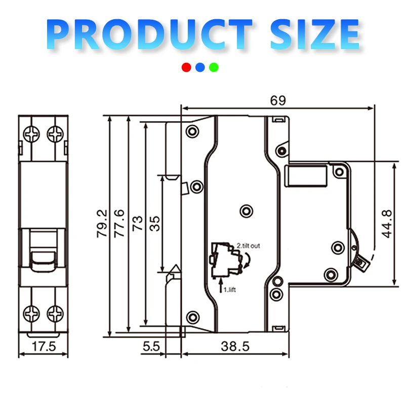 DZ32-32 1P+N C32 DPN 230V AC MCB Din Rail Mounting 6A 10A 16A 20A 25A 32A Household Air Switch OEM Mini Circuit Breaker