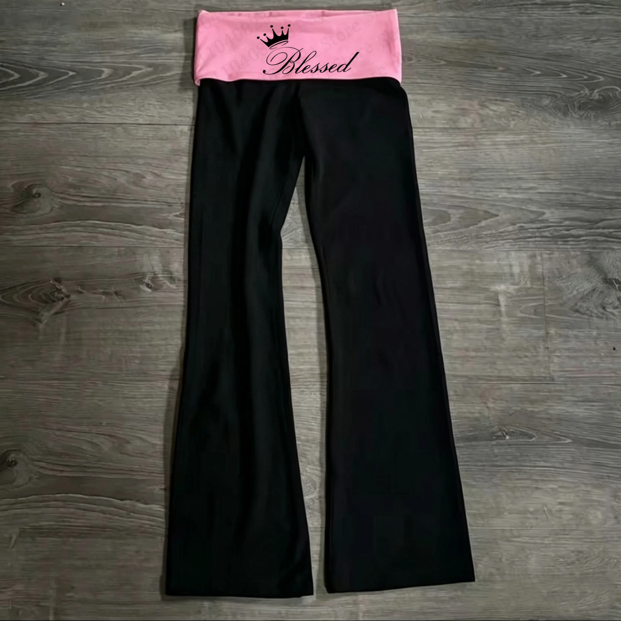Gothic fashion letter print Y2K pants punk rock style comfortable wide leg pants Gothic retro casual women's style Emo girls