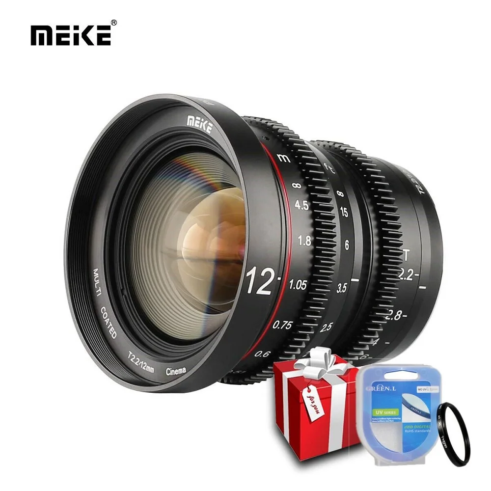 

Meike 12mm T2.2 Manual Focus Low Distortion 4K Cine Lens for Olympus Panasonic Lumix M4/3 MFT BMPCC 4K Zcam E2 GH5 GH6 OM-1