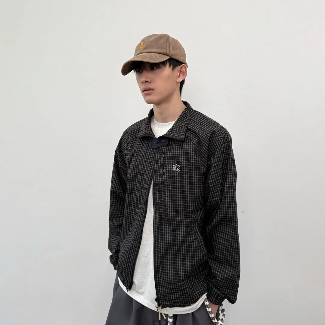 

Bla клетчатый воротник-стойка Jaet ex Casual Sle, осеннее новое дизайнерское свободное модное пальто для мужчин и женщин