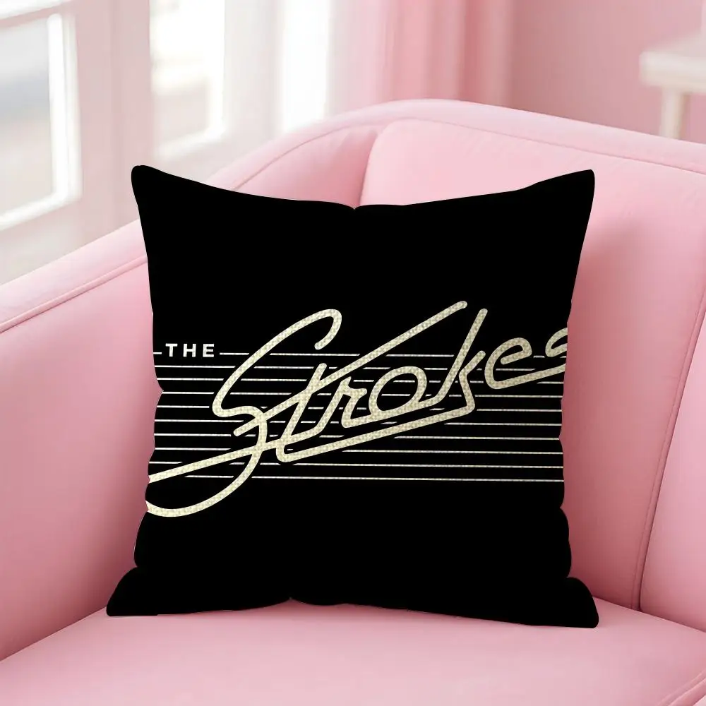 The S-Stroke Rock Band Logo Cushion Cover Decorative Linen Throw Pillow Case Soft For Bed Sofa Car Home Decor