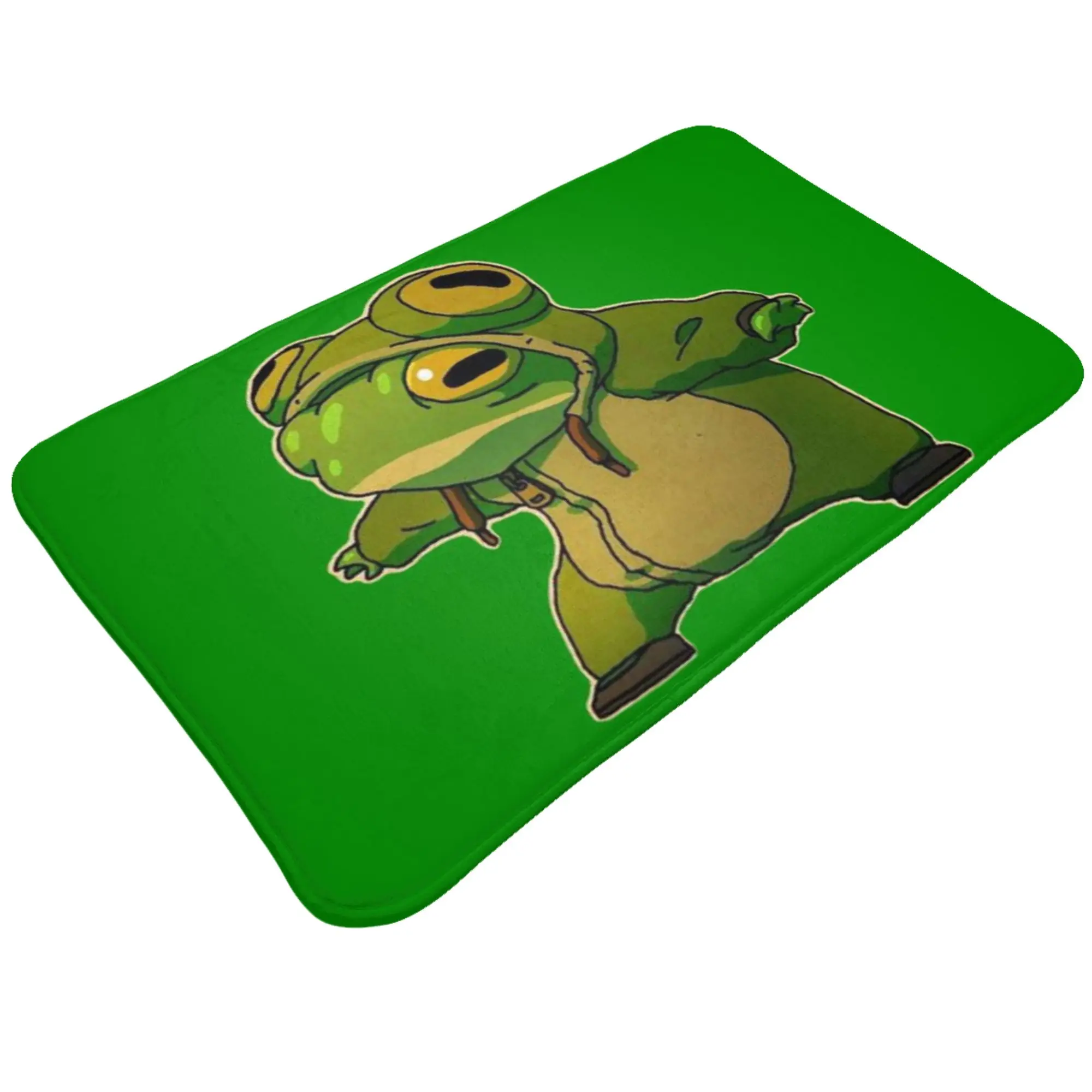 Cartoon Green Frog Character Pop Graphic Non-slip Mat Bathroom  Absorbent Doormat Floor Decor