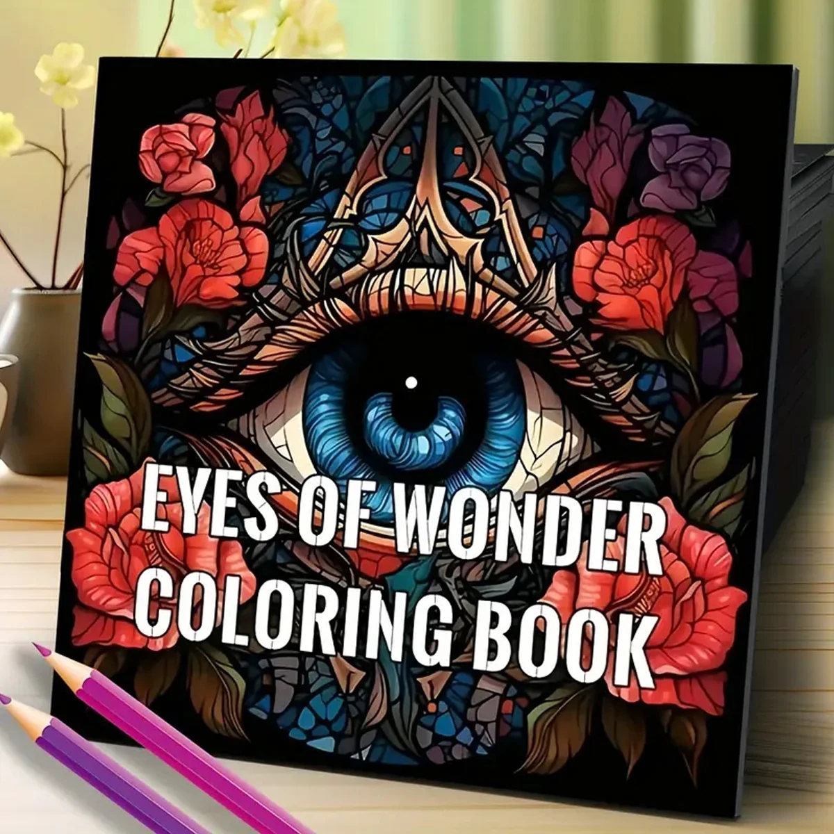 Eyes of Wonder Coloring Book for Adults Teens, Intricate Ornate Eye Floral Pattern Stress Relief Coloring Pages, Large Thick No Bleed Paper Mystical Decorative Art Drawing Activity Book, Perfect Relax Meditation Gift for Fantasy & Pattern Art Lovers