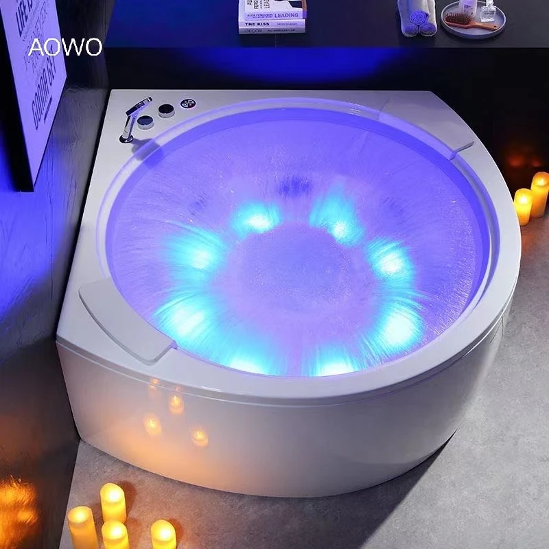 Manufacturer Customized Whirlpool Bathtub Indoor Circular Surfing Massage Bathtubs Jakuzzi Villa Bathtub Waterfall Spa Hot Tubs
