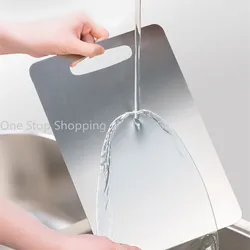 Juego de tablas de cortar de acero inoxidable, tabla de cortar de cocina de tamaño pequeño a Extra grande, fácil de limpiar, bloque de carnicero para preparación de cocina