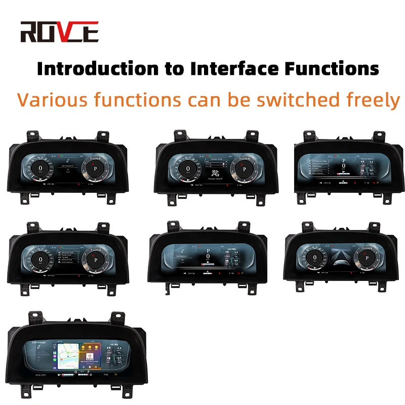 ROVCE Car LCD Dashboard Auto Player Digital Cluster Instrument Panel For Range Rover Vogue 10-12/Sport 10-13/Discovery 4 10-16