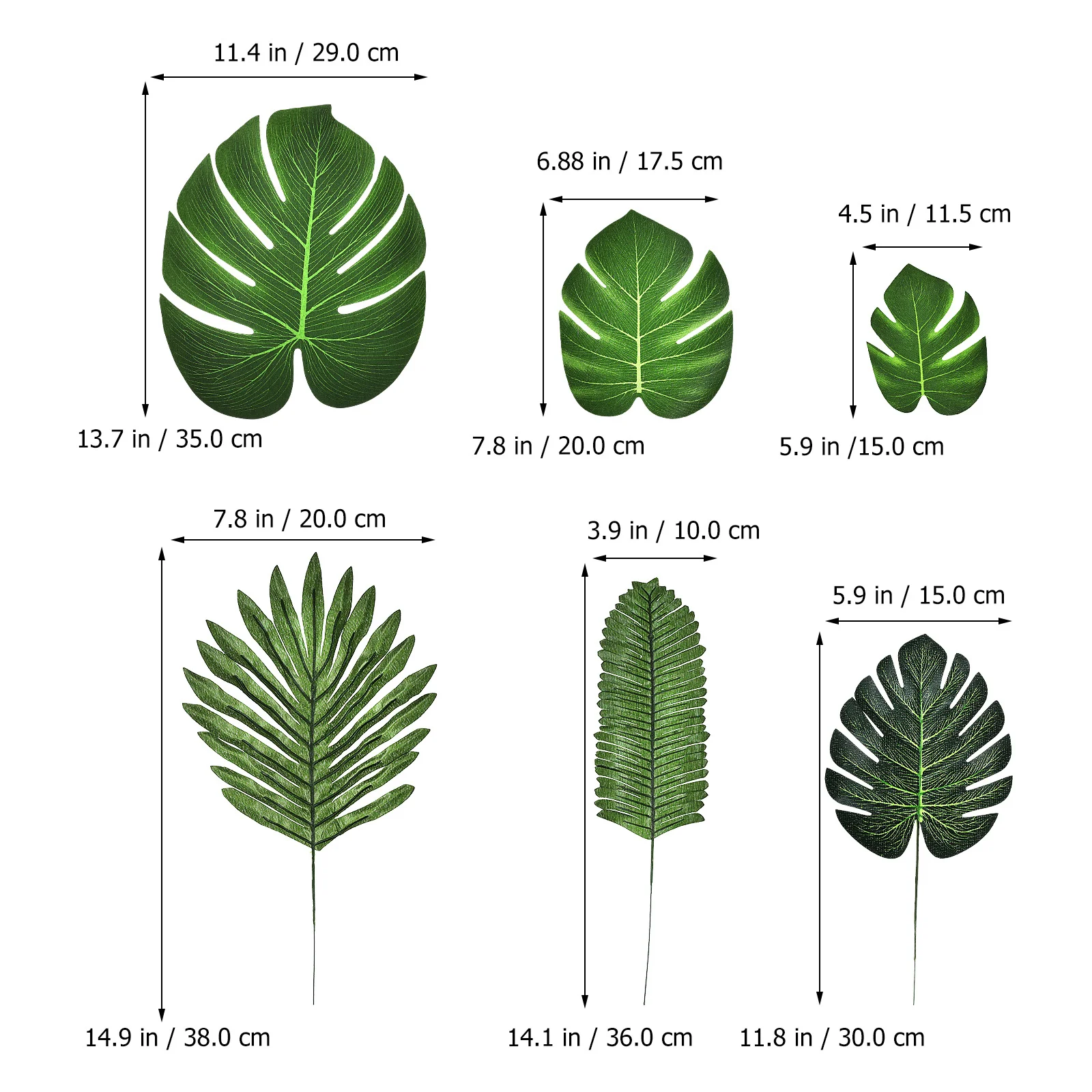 

30 pcs Artificial Monstera Leaf Set Simulation Tropical Palm Leaves For Home Decor Tabletop Diy Flower Arranging Hawaiian Party