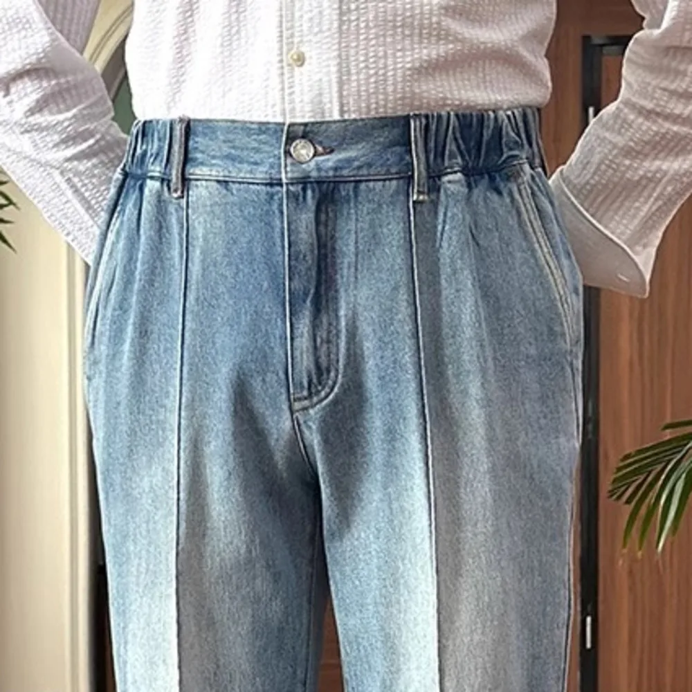 2024 Fashion Casual High Waist Straight Leg Jeans Men Trouser Naple High Quality Jeans Men Dress Trouser Straight Leg Pant