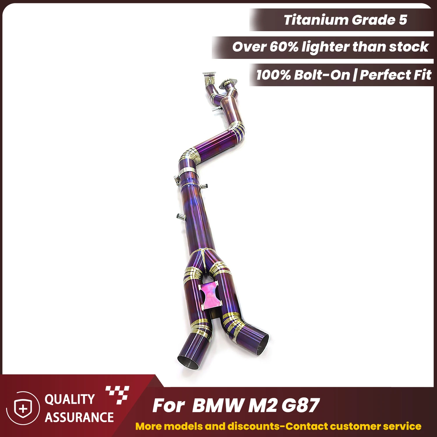 

ECCF titanium alloy Single Mid pipe for BMW M2 G87 High Flow High Quality Plug & Play No Tuning Warranty Safe