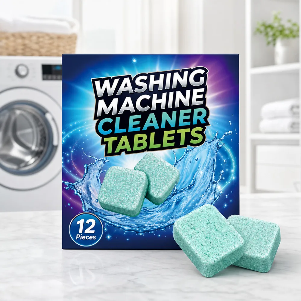Washing Machine Cleaner Tablets 12 Pieces for Front Load Top Load Washer Drum Tub Residue Buildup and Routine Cleaning Care