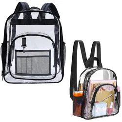 Clear Backpack Large Capacity Zipper School Bag Visible PVC Waterproof Backpack for Out Work Camping School Travel Snack Pack