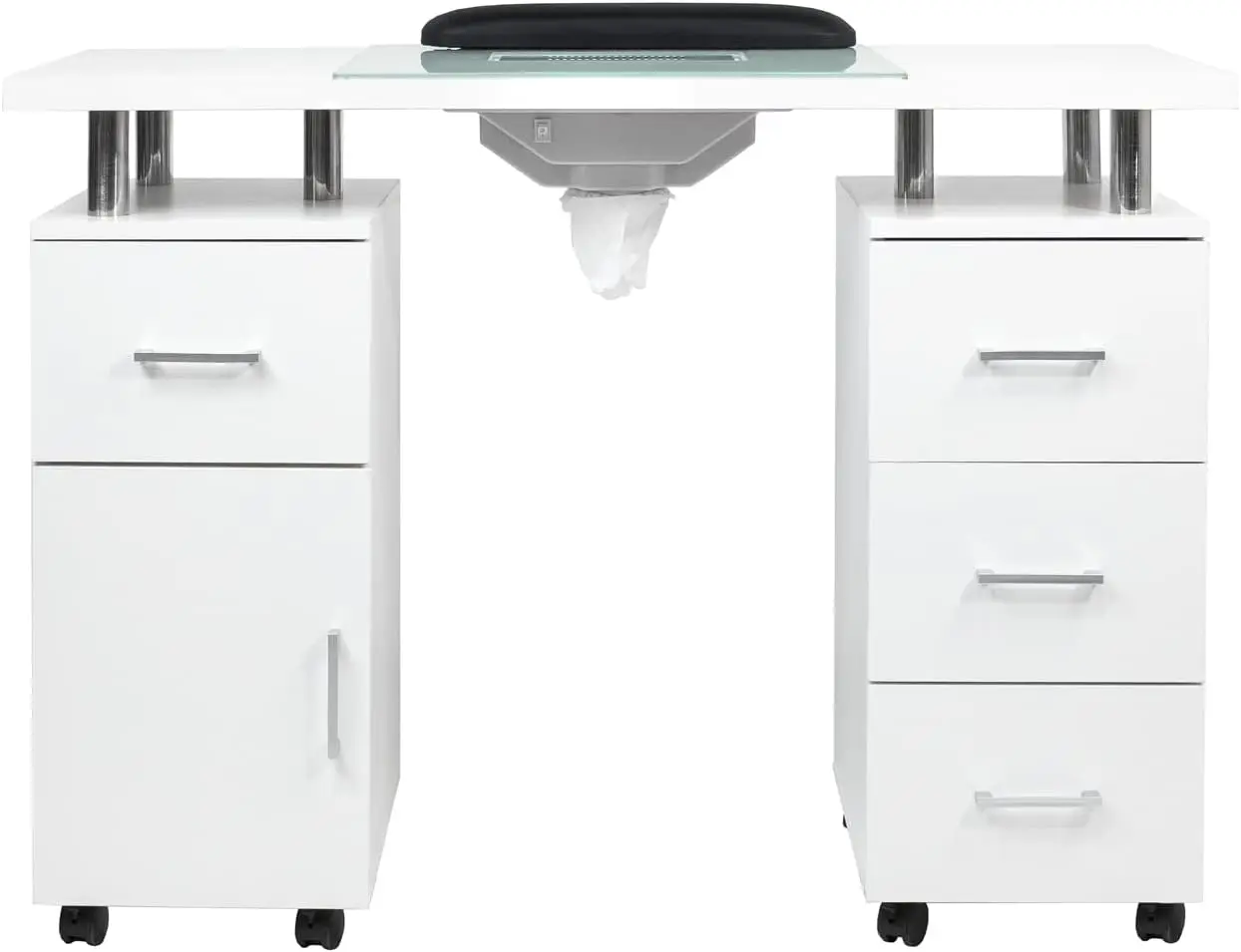 Mesa GLASS GLOW WHITE II Salon Nail Table Móveis e equipamentos de salão, versão leve