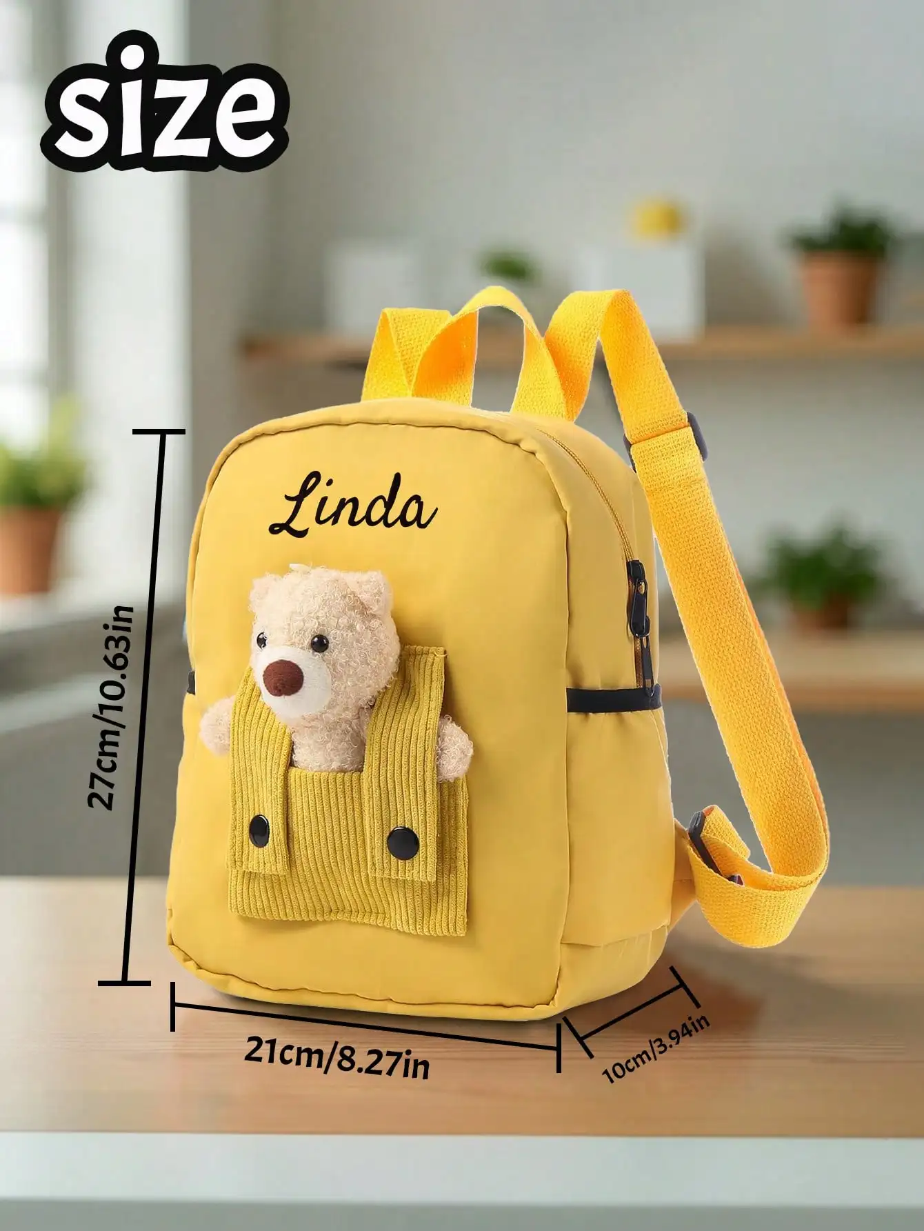 Personalized Kids Backpack Custom Name Embroidery Cartoon Bear School Cute Toddler Kindergarten Bag for Boys Girls Travel