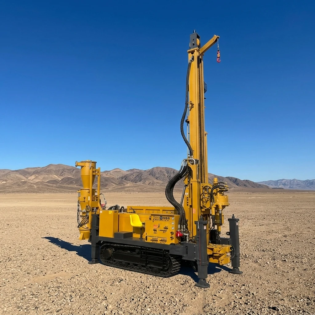 Hydraulic 300m/500m Depth Rc Drilling Rig Energy Saving Crawler Type Reverse Circulation Drilling Rig