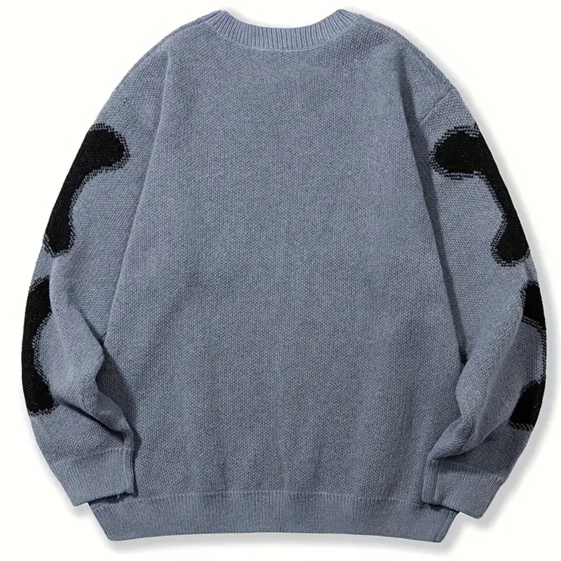 Europe and the United States street hip-hop sweater street loose skull knit long-sleeved sweater