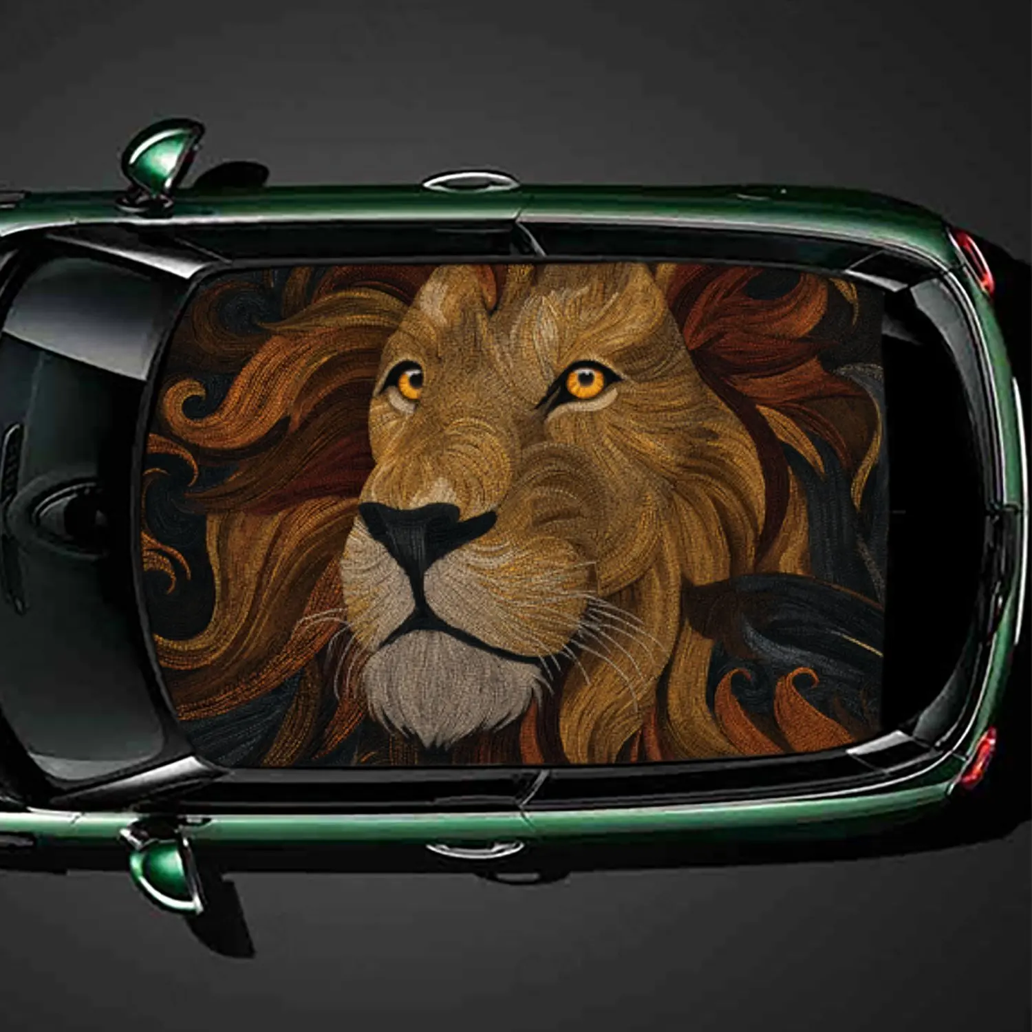 

Golden Lion Car Roof Vinyl Wraps Sticker, Auto Decal, Artistic Vehicle Decoration, Self-adhesive Waterproof Car Exterior Accesso