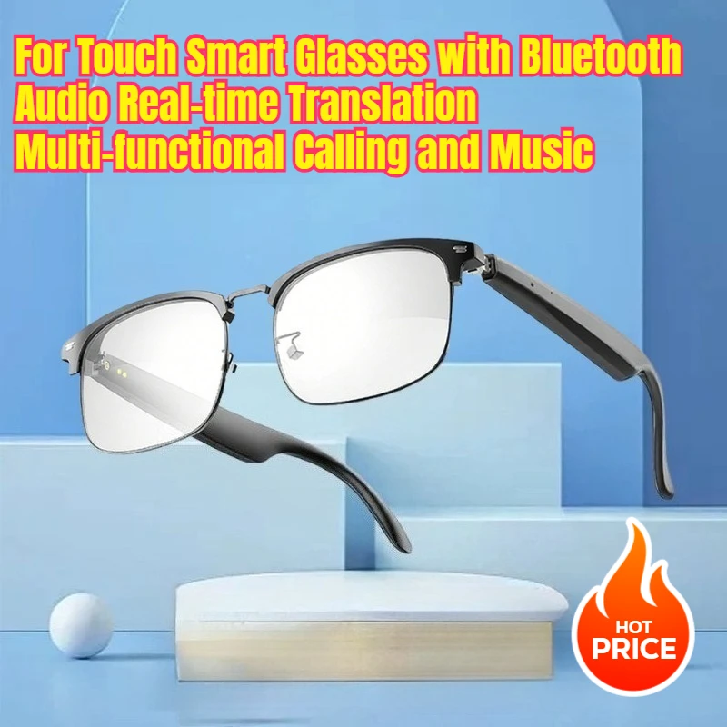 

For Touch Smart Glasses with Bluetooth Audio Real-time Translation Multi-functional Calling and Music