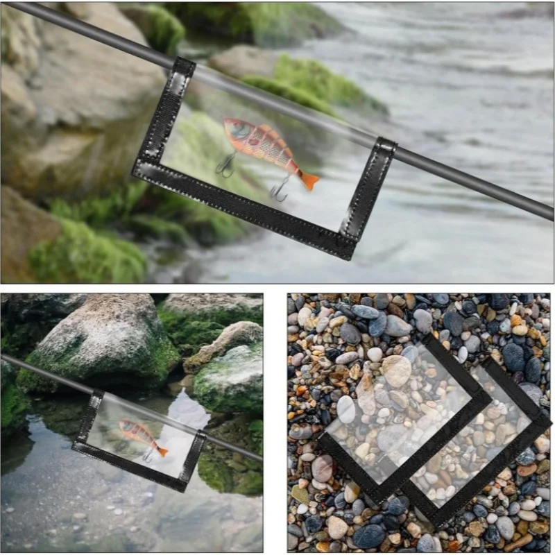 Hot Sale Anti‑Puncture Transparent PVC Fishing Lure Pouch Magic Tape Fast Open Design Portable Bait Storage Bag For Outdoor