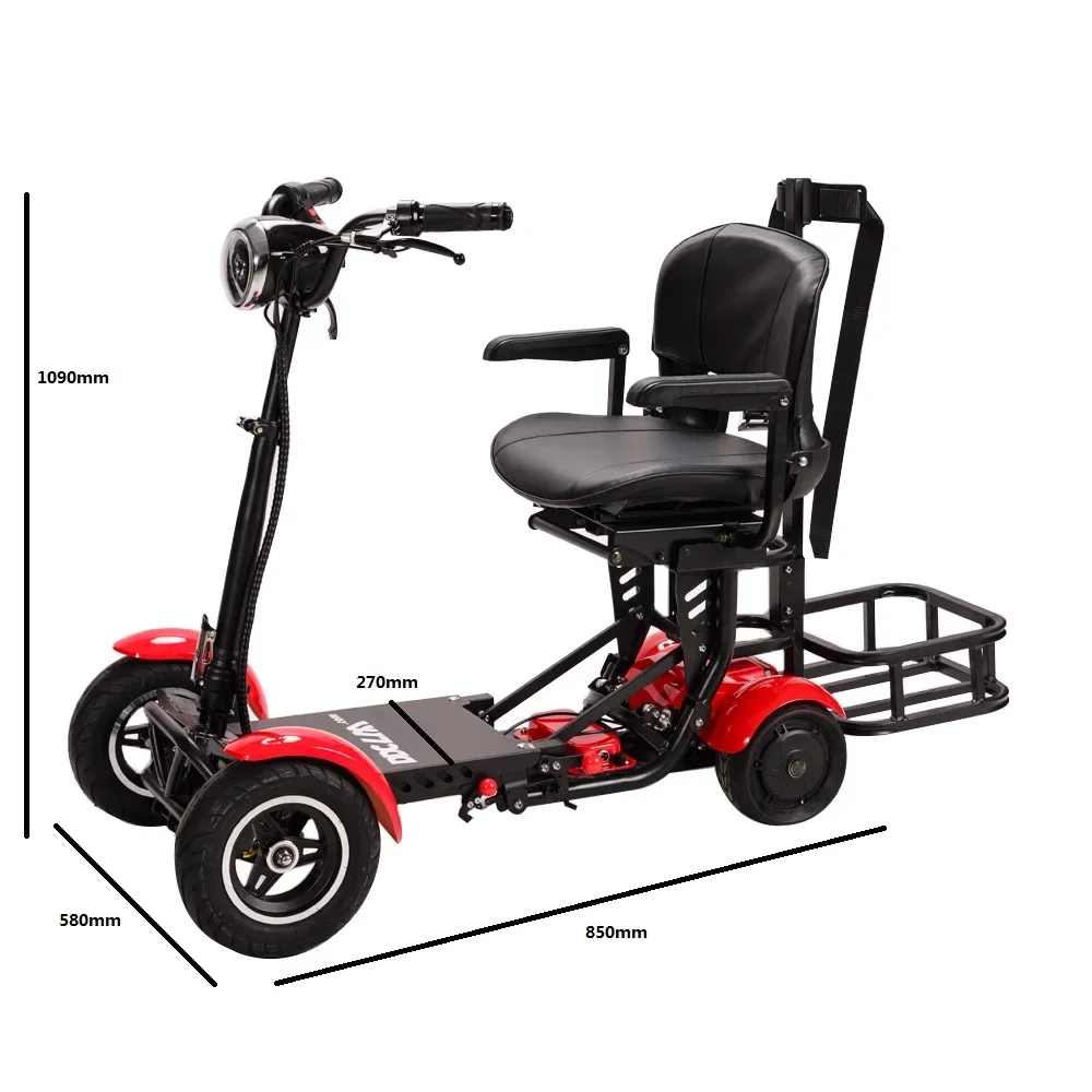 Foldable 4 Wheels Electric Motorized Golf Cart Scooter Super Lightweight Electric Fat Tire Golf Cart Electric Golf Cart