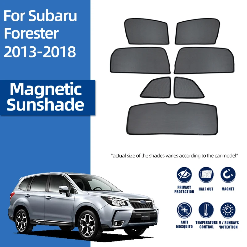 For Subaru Forester SJ MK4 2013-2018 Car Rear Side Baby Window SunShade Shield Front Windshield Curtain Blind Sun shade Visor