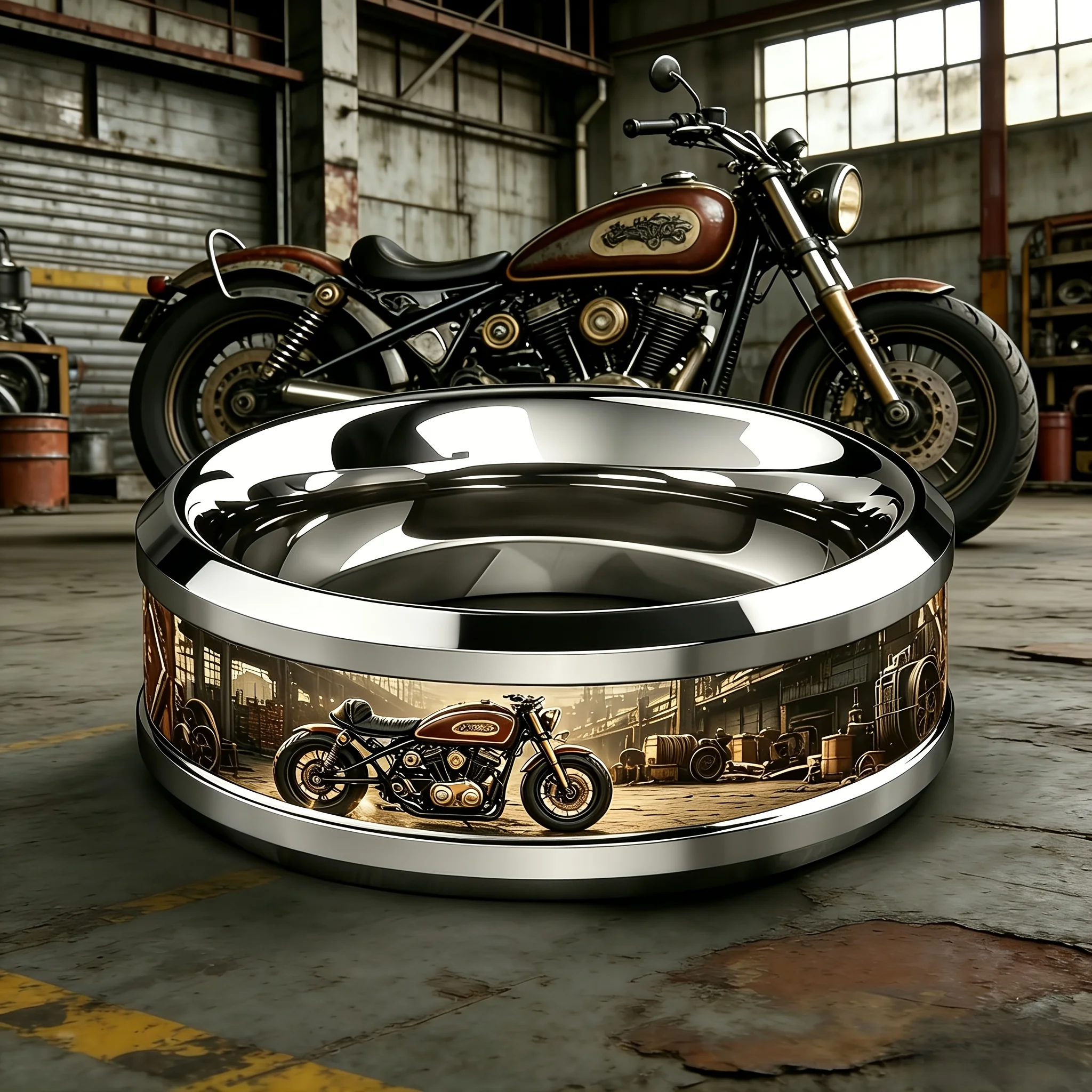 SUNFLOWER Motorcycle Sticker Mens Stainless Steel Rings Unique Non-fading Wedding Band Polished Double Bevel Ring Wholesale