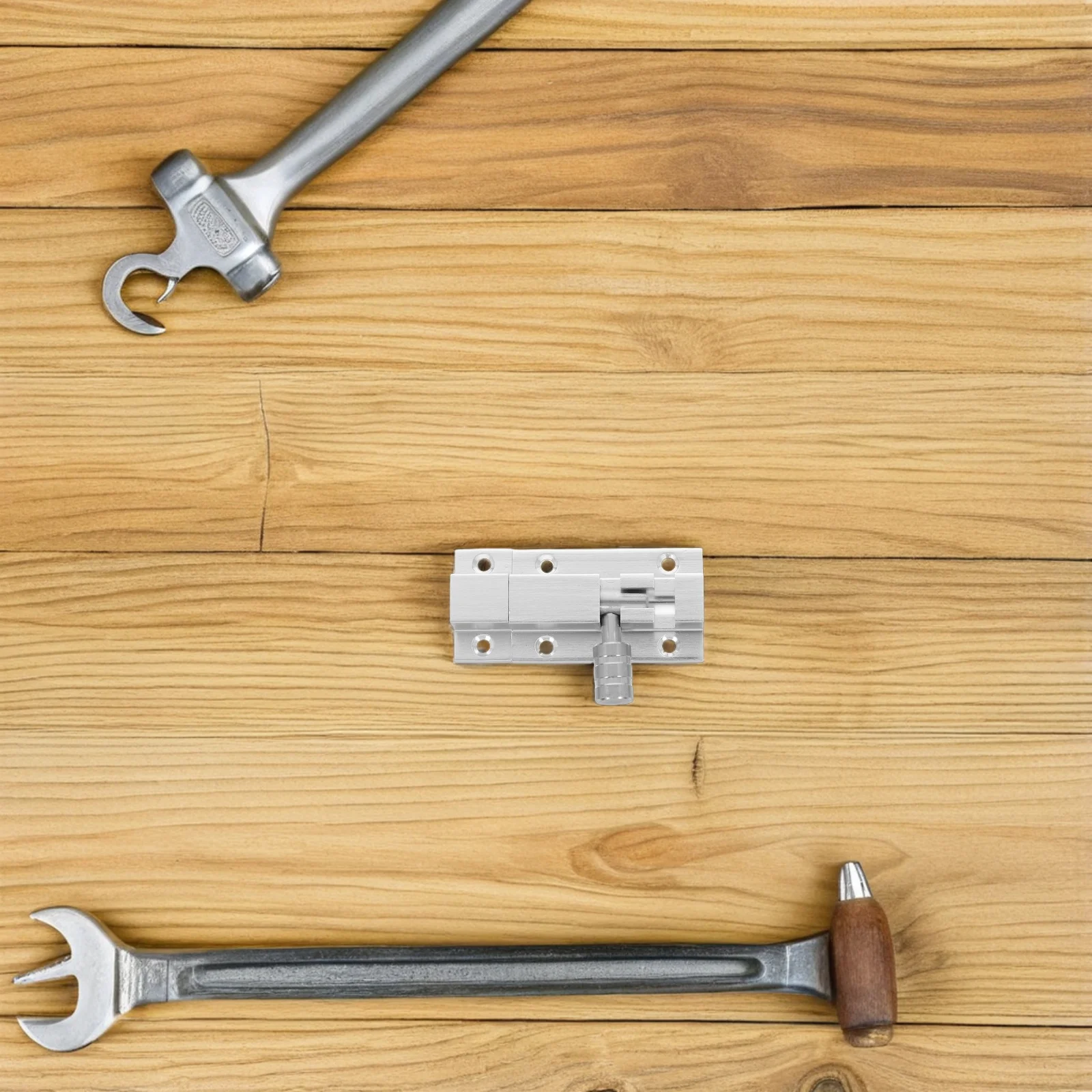 

Slide Latch Lock No Drill Installation Silver Finish Bolt Latch for Bedroom Bathroom Wooden Metal Doors Interior Door Security