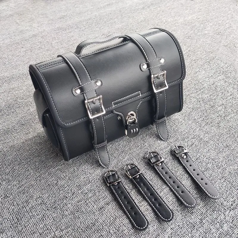 Retro Motorcycle Rear Rack Bag Large‑Capacity Side Hanging Saddle Pouch Universal For Scooter Motorbike Travel Luggage Accessory