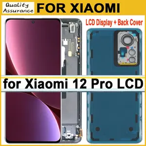 Bilashmart High Quality AMOLED Display Xiaomi 12 Pro Mi 12 Pro LCD Display Touch Screen Digitizer Assembly Repair Parts With Back Cover