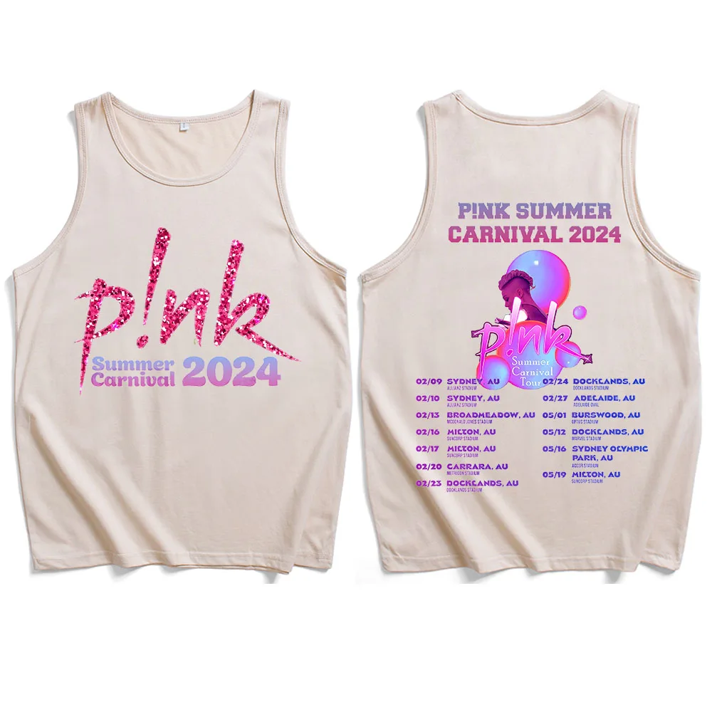 P!nk Pink Singer Summer Carnival 2024 Tour canotte gilet t-shirt uomo donna Streetwear fan Gift Tops