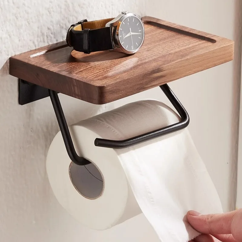 

Wooden Bathroom Paper Holders Waterproof Mold Prevention Hotel Shopping Mall Restroom Paper Holders Creative Home Decoration