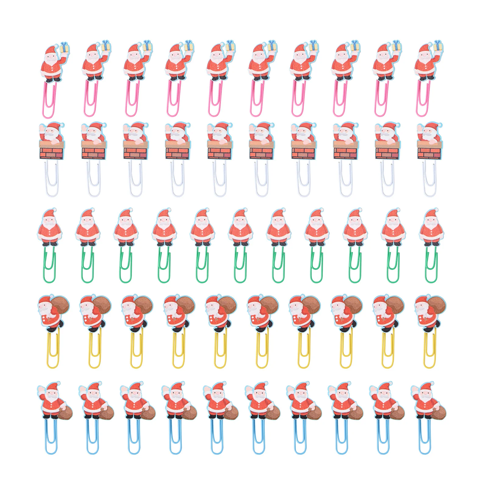 50 قطعة دبابيس ورق سانتا كلوز مقاطع خشبية قوية لمكتب المدرسة الإشارات المرجعية ملف المشابك حامل صفحة الملاحظات دبابيس الورق