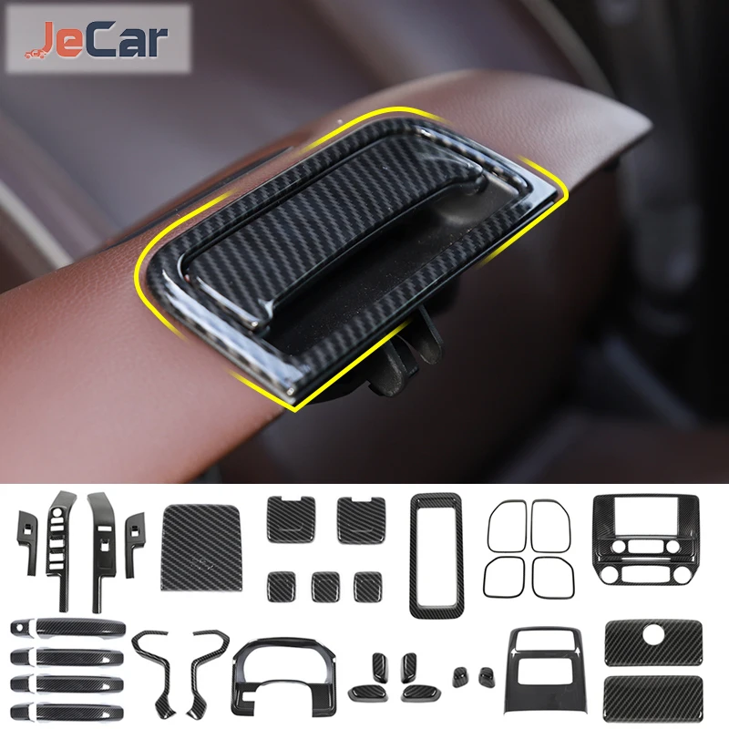 JeCar ABS Carbon Fiber Car Interior Trim Cover Decoration Stickers For Chevrolet Silverado 2014-2018/Suburban For GMC SIERRA