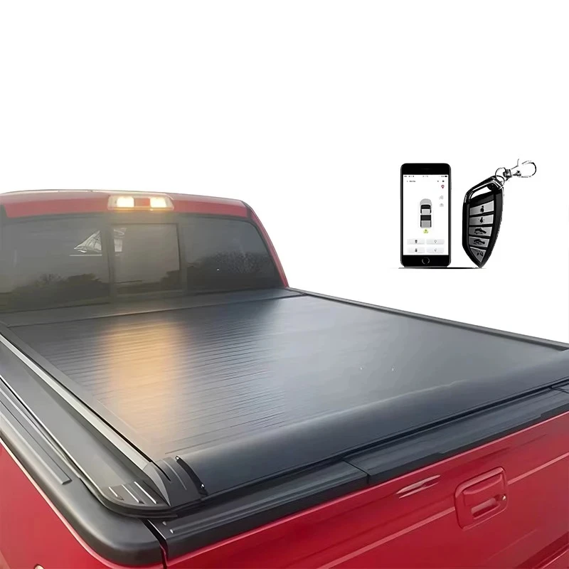 Electric Roller Roll-Up Retractable Tonneau Cover For F-150 F150 Ram 1500 Ram1500 C Silverado Sierra Colorado Tacoma Tundra