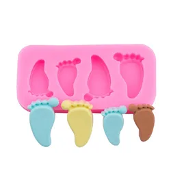 DIY Three-dimensional Feet Fondant Silicone Mold Baby Mini Feet Handmade Soap Baking Chocolate Aromatherapy Epoxy Resin Molds