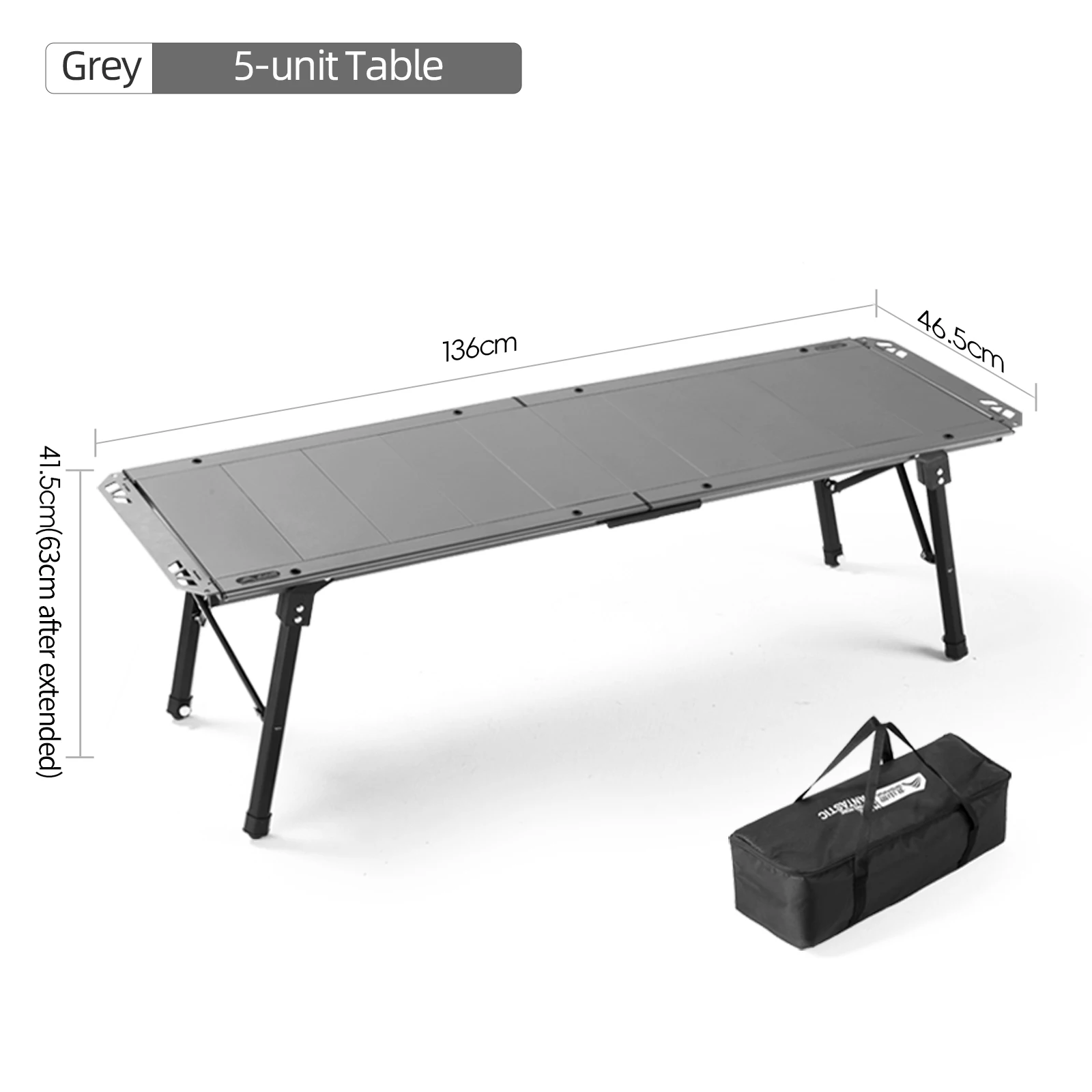 BISINNA Outdoor Camping IGT-tafel 3/5 eenheid Draagbaar opvouwbaar bureau van aluminiumlegering Multifunctioneel verstelbaar been BBQ-picknicktafel