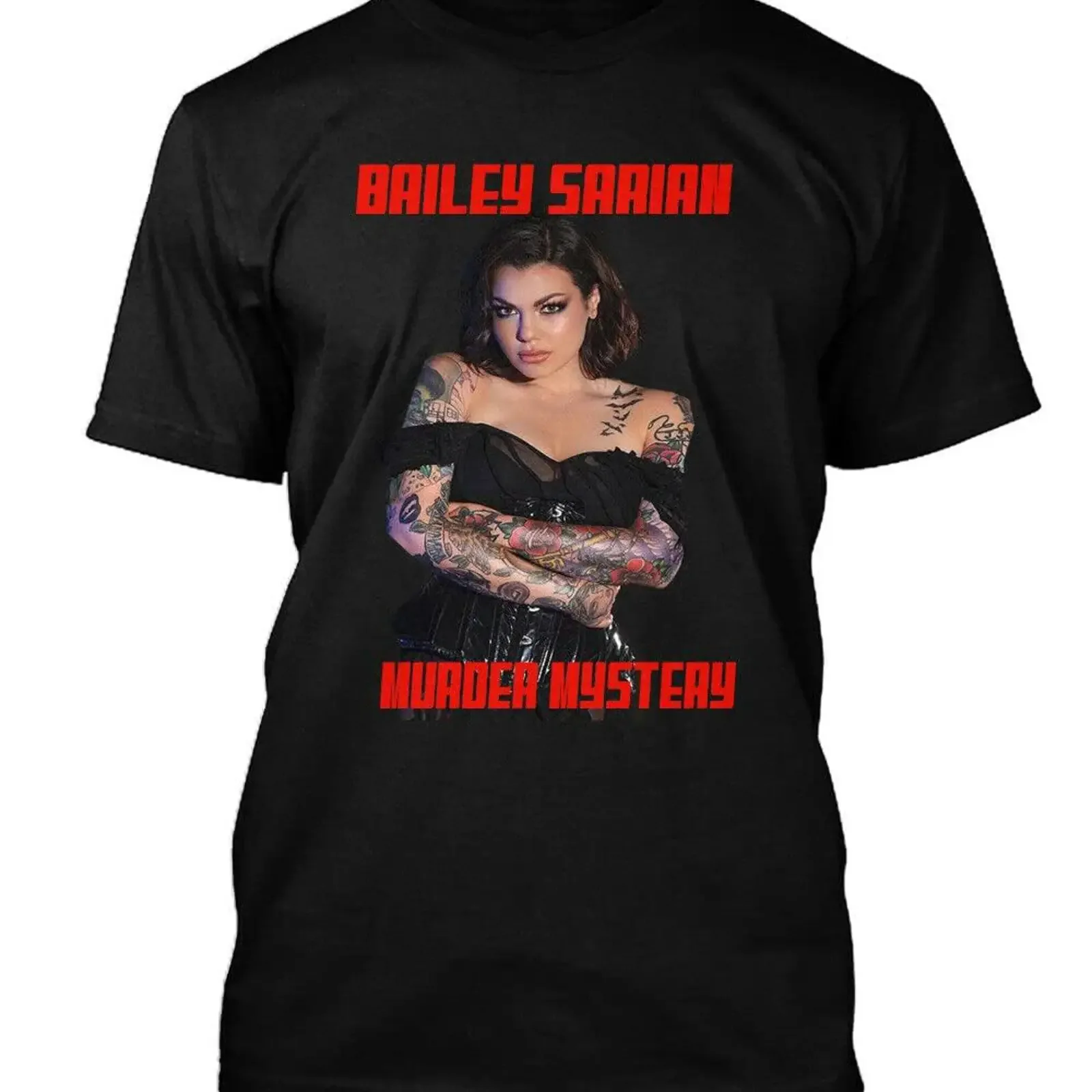 NWT 2799 Bailey Sarian Limited Edition Murder Mystery T Shirt M Black vintage Washed Soft Casual Comfortable Slightly fashion