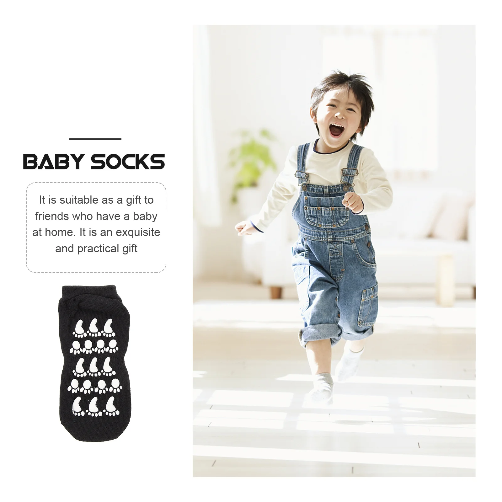 

5Pairs Non-Slip Baby Socks Cotton Low-Cut Children Socks Breathable Comfortable All Season Playful Design Kids Slipper Sock