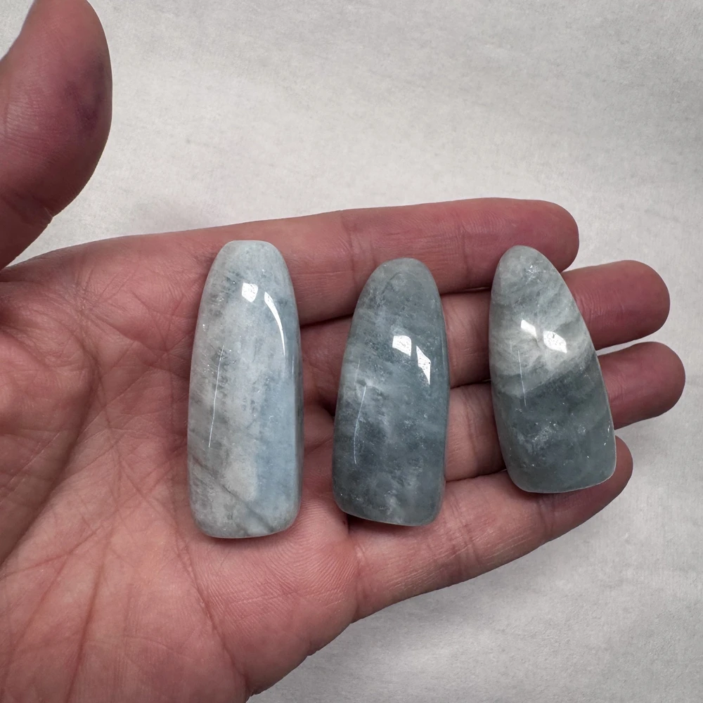 Wholesale 2pcs/pack Natural Aquamarine Beads Pendant,Polished Loose Gemstone Tumbled Gemstone Tube,Approx 20-40mm