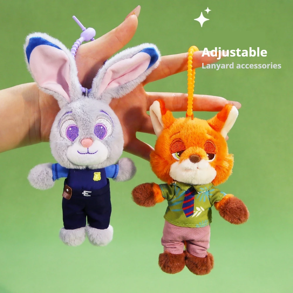 Disney Zootopia Plush Toy Nick Wilde Judith Laverne Hopps Plush Doll Keychain Couple Charm Birthday Christmas Gift