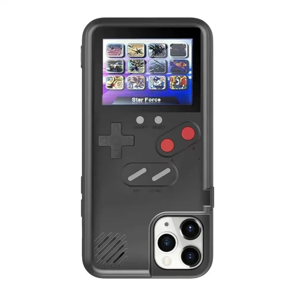 آيفون 14 16 15 12 13 برو ماكس X Xr Xs ماكس 7 8 زائد SE 2022 Playable Gameboy حافظة ريترو ثلاثية الأبعاد لعبة فيديو غطاء وحدة التحكم