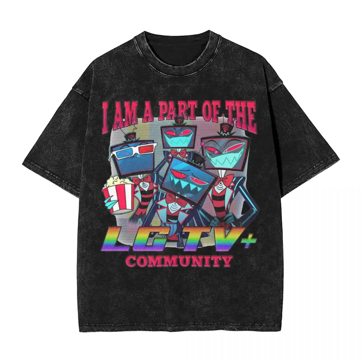 

Vox Hazbins Hotels Washed T Shirts Streetwear Hip Hop Vintage T-Shirts Tee Shirt for Men Women Short Sleeve Oversize Printed