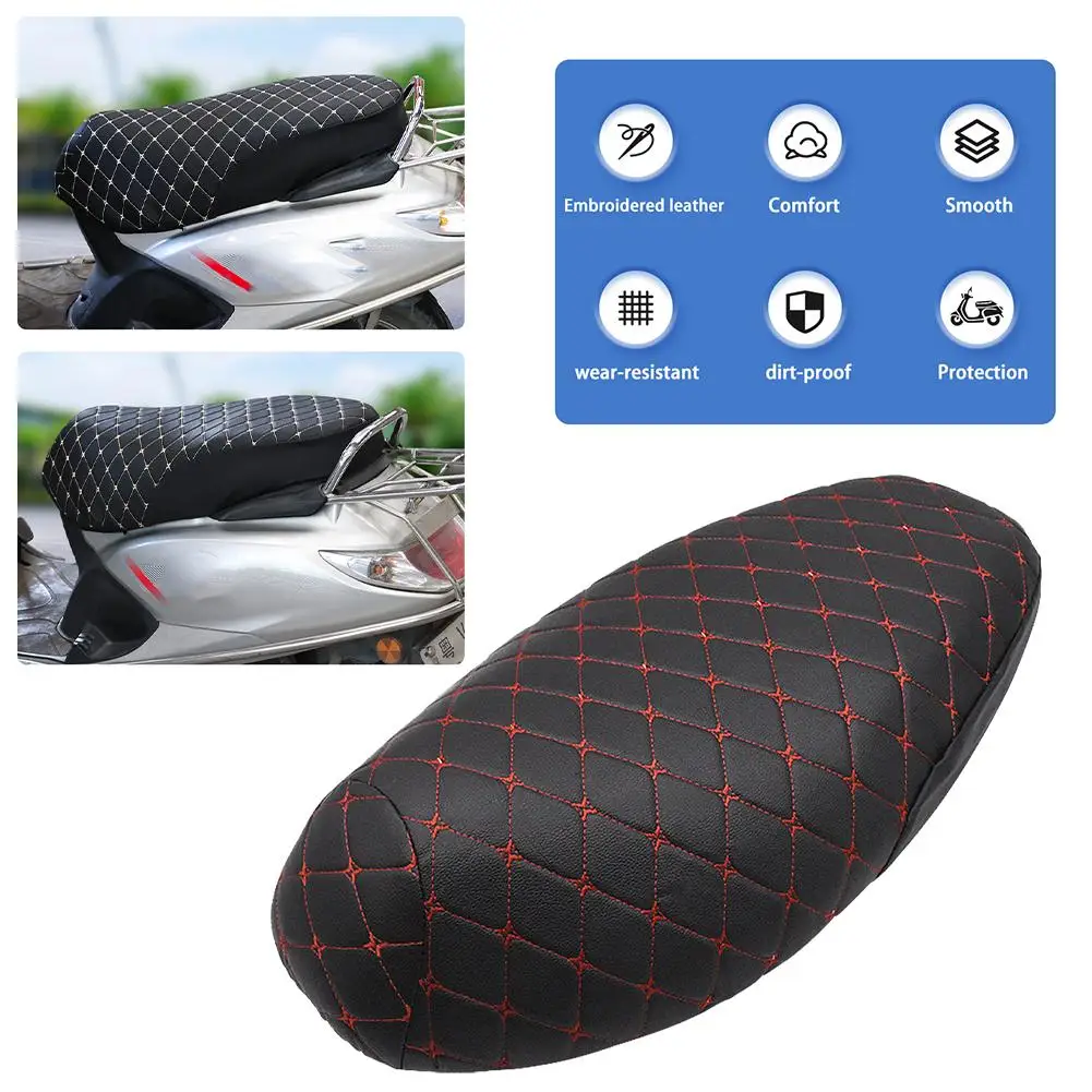 High-quality Motorcycle Seat Cover 3D Mesh Thickened Waterproof Anti-skid Seat Easy To Clean Breathable PU Leather For Scoo E1H7