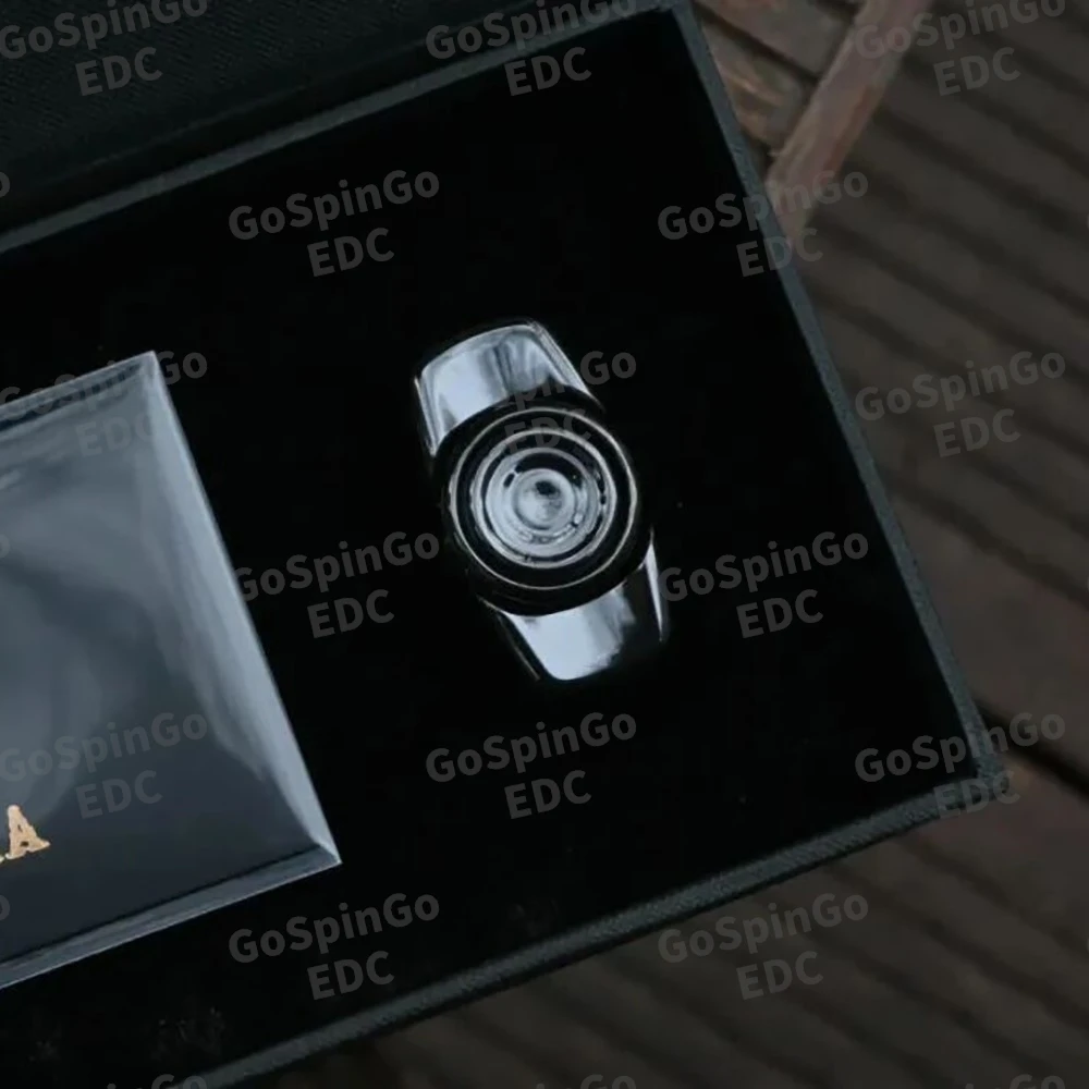 AuroraEDC ลูกบอลสปินเนอร์ไทเทเนียมแบบคริสตัลสองใบพัด ดีไซน์ดั้งเดิม ของเล่นคลายเครียด